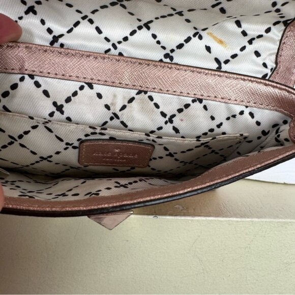 Kate Spade Newbury Lane Sally Crossbody Rose Gold Saffiano Leather Shoulder Bag - Picture 8 of 16